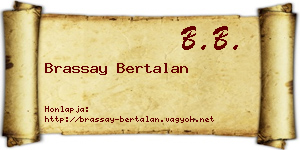 Brassay Bertalan névjegykártya