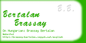 bertalan brassay business card